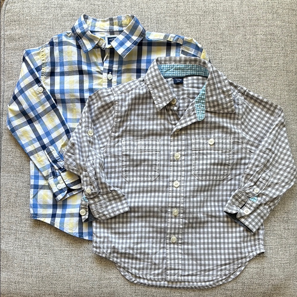 Blue and Gray Button Down Shirts with Classic Patterns